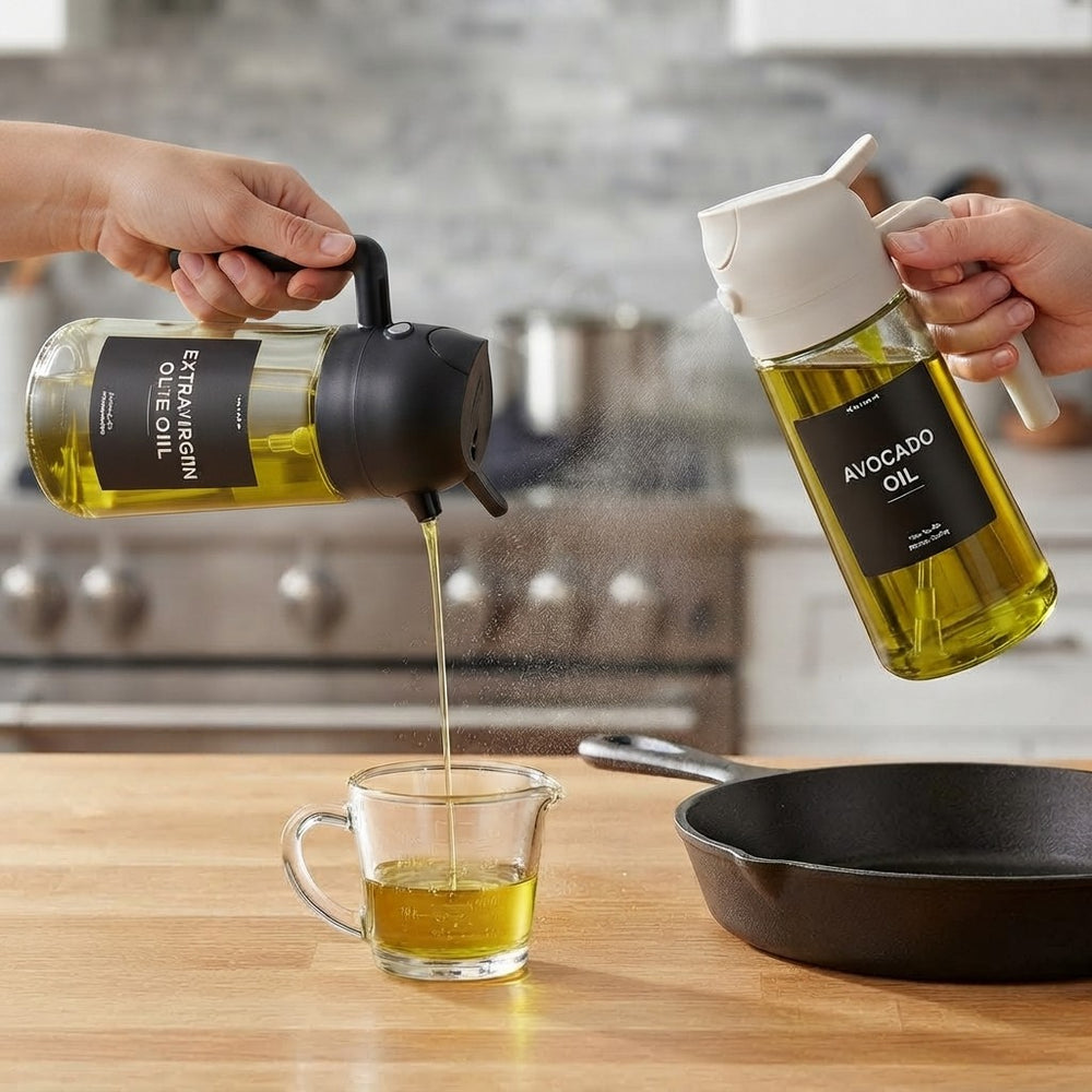 Glass Olive Oil Dispenser and Sprayer